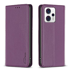 Coque Portefeuille Livre Cuir Etui Clapet B23F pour Motorola Moto G13 Violet