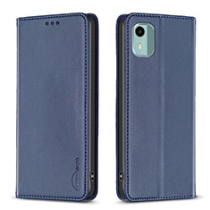 Coque Portefeuille Livre Cuir Etui Clapet B23F pour Nokia C12 Bleu