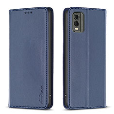 Coque Portefeuille Livre Cuir Etui Clapet B23F pour Nokia C210 Bleu
