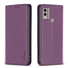 Coque Portefeuille Livre Cuir Etui Clapet B23F pour Nokia C22 Violet