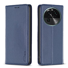 Coque Portefeuille Livre Cuir Etui Clapet B23F pour Oppo Find X6 Pro 5G Bleu