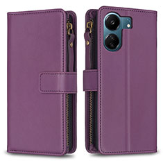 Coque Portefeuille Livre Cuir Etui Clapet B23F pour Xiaomi Redmi 13C Violet