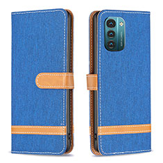 Coque Portefeuille Livre Cuir Etui Clapet B24F pour Nokia G11 Bleu