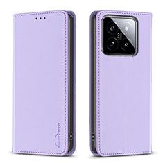 Coque Portefeuille Livre Cuir Etui Clapet B24F pour Xiaomi Mi 14 Pro 5G Violet Clair