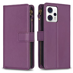 Coque Portefeuille Livre Cuir Etui Clapet B25F pour Motorola Moto G13 Violet