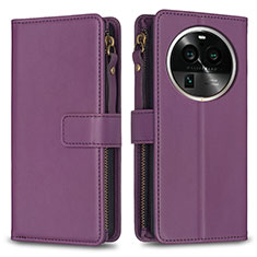 Coque Portefeuille Livre Cuir Etui Clapet B25F pour Oppo Find X6 Pro 5G Violet