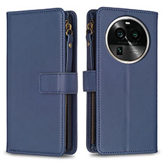 Coque Portefeuille Livre Cuir Etui Clapet B26F pour Oppo Find X6 5G Bleu