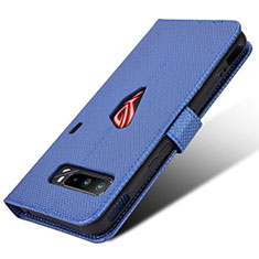 Coque Portefeuille Livre Cuir Etui Clapet BY1 pour Asus ROG Phone 3 Strix ZS661KS Bleu