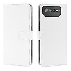 Coque Portefeuille Livre Cuir Etui Clapet BY1 pour Asus ROG Phone 6 Pro Blanc
