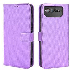 Coque Portefeuille Livre Cuir Etui Clapet BY1 pour Asus ROG Phone 6 Pro Violet