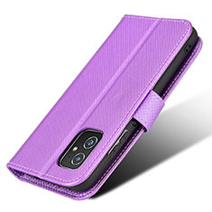 Coque Portefeuille Livre Cuir Etui Clapet BY1 pour Asus Zenfone 8 ZS590KS Violet