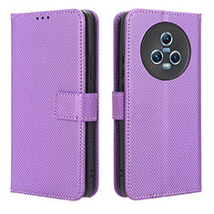 Coque Portefeuille Livre Cuir Etui Clapet BY1 pour Huawei Honor Magic5 5G Violet