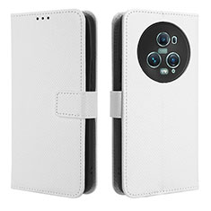 Coque Portefeuille Livre Cuir Etui Clapet BY1 pour Huawei Honor Magic5 Pro 5G Blanc
