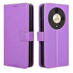 Coque Portefeuille Livre Cuir Etui Clapet BY1 pour Huawei Honor Magic6 Lite 5G Violet
