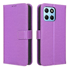 Coque Portefeuille Livre Cuir Etui Clapet BY1 pour Huawei Honor X6S Violet
