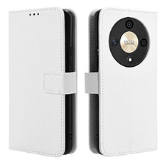 Coque Portefeuille Livre Cuir Etui Clapet BY1 pour Huawei Honor X9b 5G Blanc