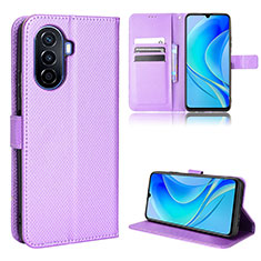 Coque Portefeuille Livre Cuir Etui Clapet BY1 pour Huawei Nova Y70 Plus Violet