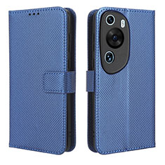 Coque Portefeuille Livre Cuir Etui Clapet BY1 pour Huawei P60 Art Bleu