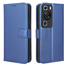 Coque Portefeuille Livre Cuir Etui Clapet BY1 pour Huawei P60 Bleu