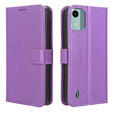 Coque Portefeuille Livre Cuir Etui Clapet BY1 pour Nokia C12 Violet