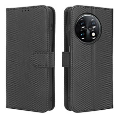 Coque Portefeuille Livre Cuir Etui Clapet BY1 pour OnePlus Ace 2 Pro 5G Noir