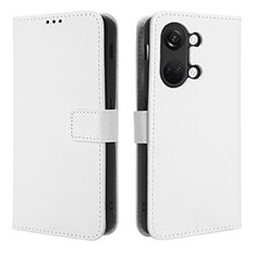 Coque Portefeuille Livre Cuir Etui Clapet BY1 pour OnePlus Nord 3 5G Blanc