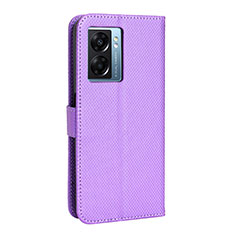 Coque Portefeuille Livre Cuir Etui Clapet BY1 pour Oppo A56S 5G Violet