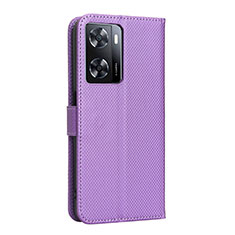 Coque Portefeuille Livre Cuir Etui Clapet BY1 pour Oppo A57 4G Violet