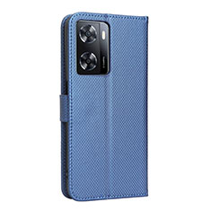 Coque Portefeuille Livre Cuir Etui Clapet BY1 pour Oppo A77s Bleu