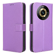 Coque Portefeuille Livre Cuir Etui Clapet BY1 pour Realme 11 Pro 5G Violet