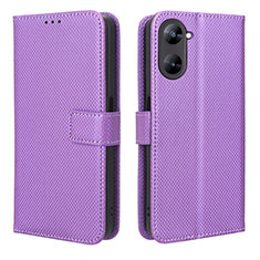 Coque Portefeuille Livre Cuir Etui Clapet BY1 pour Realme V30 5G Violet