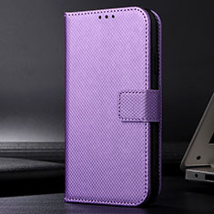 Coque Portefeuille Livre Cuir Etui Clapet BY1 pour Samsung Galaxy A03s Violet