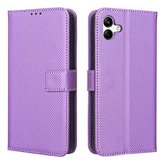 Coque Portefeuille Livre Cuir Etui Clapet BY1 pour Samsung Galaxy A04E Violet