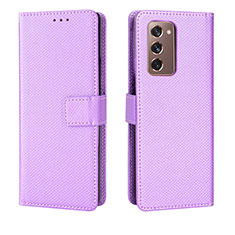 Coque Portefeuille Livre Cuir Etui Clapet BY1 pour Samsung Galaxy Z Fold2 5G Violet
