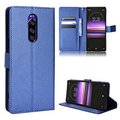 Coque Portefeuille Livre Cuir Etui Clapet BY1 pour Sony Xperia 1 Bleu