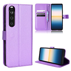 Coque Portefeuille Livre Cuir Etui Clapet BY1 pour Sony Xperia 1 III Violet