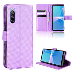 Coque Portefeuille Livre Cuir Etui Clapet BY1 pour Sony Xperia 10 III Violet