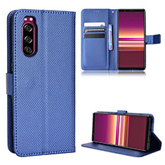 Coque Portefeuille Livre Cuir Etui Clapet BY1 pour Sony Xperia 5 Bleu