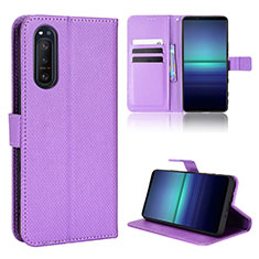 Coque Portefeuille Livre Cuir Etui Clapet BY1 pour Sony Xperia 5 II Violet