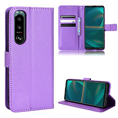 Coque Portefeuille Livre Cuir Etui Clapet BY1 pour Sony Xperia 5 III Violet