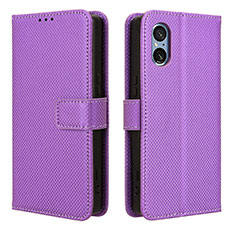 Coque Portefeuille Livre Cuir Etui Clapet BY1 pour Sony Xperia 5 V Violet