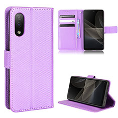 Coque Portefeuille Livre Cuir Etui Clapet BY1 pour Sony Xperia Ace II Violet