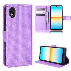 Coque Portefeuille Livre Cuir Etui Clapet BY1 pour Sony Xperia Ace III Violet
