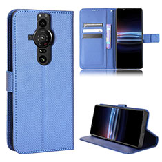 Coque Portefeuille Livre Cuir Etui Clapet BY1 pour Sony Xperia PRO-I Bleu