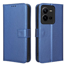 Coque Portefeuille Livre Cuir Etui Clapet BY1 pour Vivo X80 Lite 5G Bleu