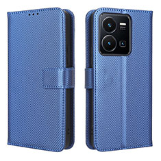 Coque Portefeuille Livre Cuir Etui Clapet BY1 pour Vivo Y35 4G Bleu
