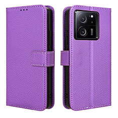 Coque Portefeuille Livre Cuir Etui Clapet BY1 pour Xiaomi Mi 13T 5G Violet