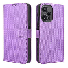 Coque Portefeuille Livre Cuir Etui Clapet BY1 pour Xiaomi Poco F5 5G Violet