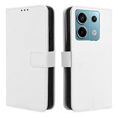 Coque Portefeuille Livre Cuir Etui Clapet BY1 pour Xiaomi Redmi Note 13 Pro 5G Blanc