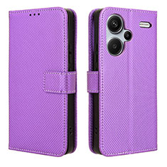 Coque Portefeuille Livre Cuir Etui Clapet BY1 pour Xiaomi Redmi Note 13 Pro+ Plus 5G Violet
